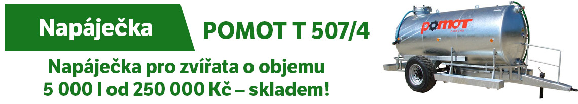 Traktorová napáječka zvířat POMOT T 507/4 objem 5 000 litrů