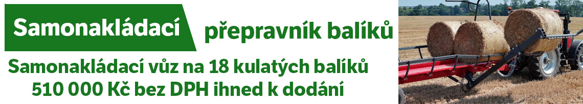 Samonakládací vůz na 18 kulatých balíků ihned k dodání 510 000 Kč bez DPH