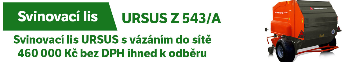 Svinovací lis Ursus z 543/A s vázáním do sítě 460 000 Kč bez DPH ihned k odběru 